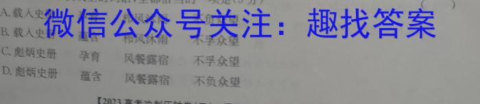 长郡中学2022-2023学年度高二第二学期第一次模块检测语文