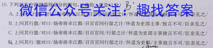 安徽第一卷·2023年安徽中考信息交流试卷（四）语文