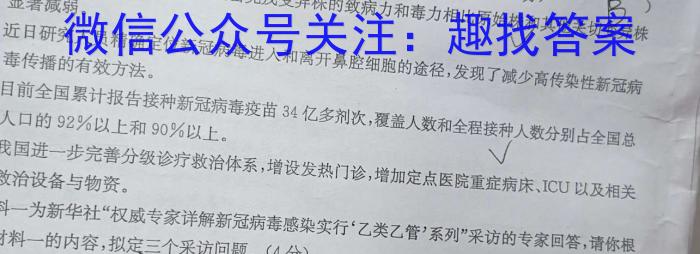 2022-2023学年安徽省潜山八年级期中调研检测(试题卷)语文