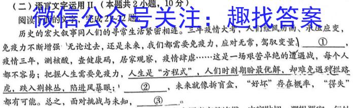 2023年湖南省普通高中学业水平合格性考试仿真试卷(专家版二)语文