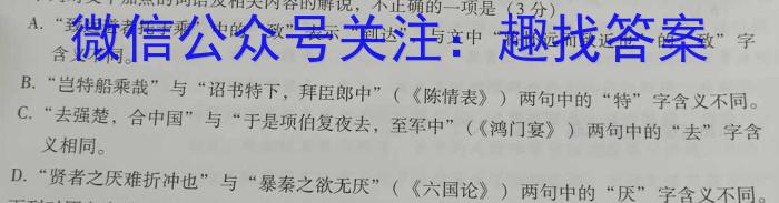 安徽省2024届八年级下学期教学评价二（期中）语文