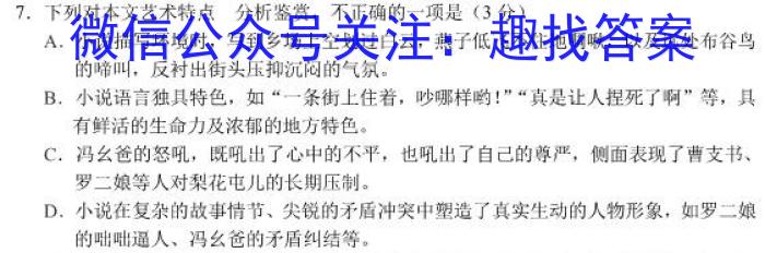 【陕西】2023年商洛市第一次高考模拟检测试卷（23-347C）语文