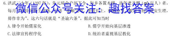 智慧上进2022-2023学年高三年级二轮复习阶段性检测历史