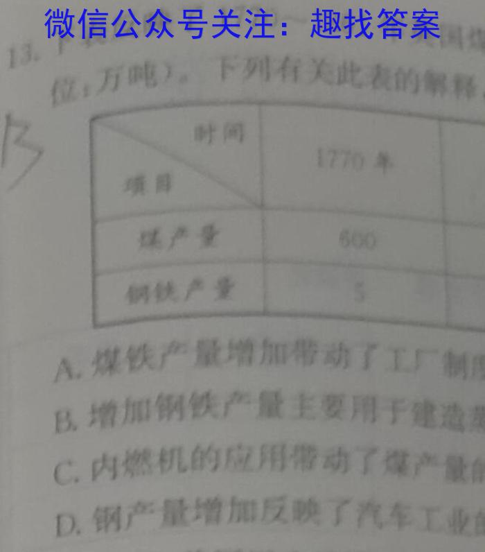 2022-023学年安徽省九年级下学期阶段性质量检测（六）历史