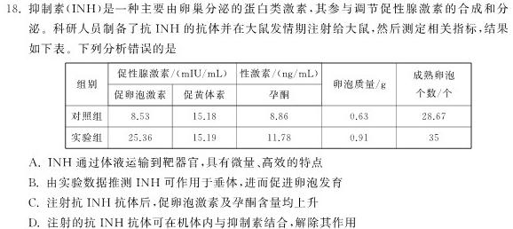 2023年湖北云学新高考联盟学校高二年级3月联考生物