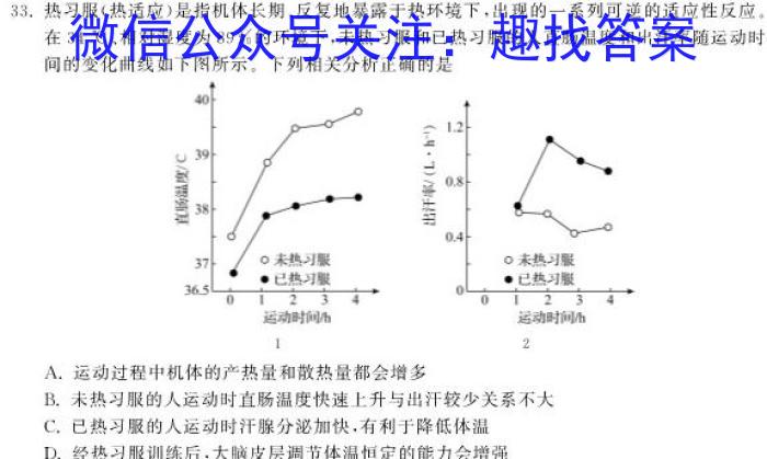 江西省青山湖区2023年3月九年级质量调研试卷生物