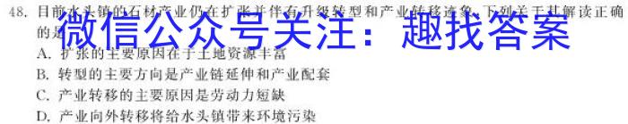 皖智教育安徽第一卷·2023年安徽中考第一轮复习试卷(十)地理.