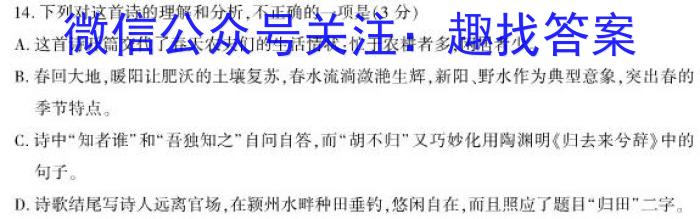 2023年普通高等学校招生全国统一考试冲刺卷(一)语文