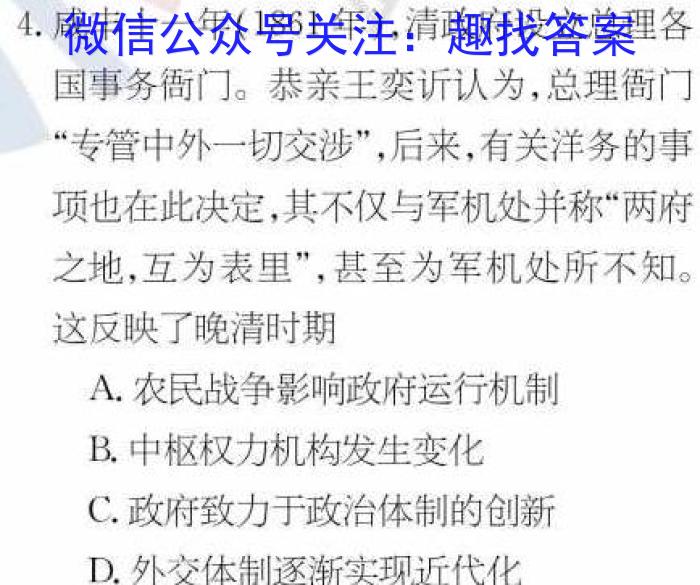 安徽2022~2023学年九年级联盟考试(二)(23-CZ125c)历史