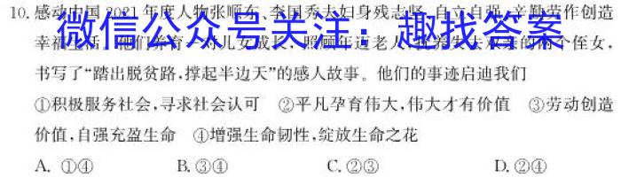 安徽省2024届八年级下学期教学质量检测（六）政治1