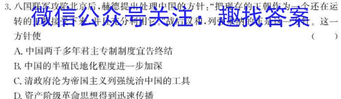 河南省驻马店市2023届九年级下期第一次质检测试题历史