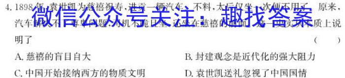 安徽省2023届九年级下学期教学评价一历史