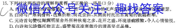 山东省2023年普通高等学校招生全国统一考试测评试题(二)语文