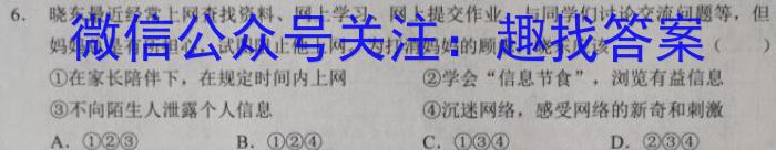 [合阳县]2023年初中学业水平考试·全真模拟卷(一)A政治~