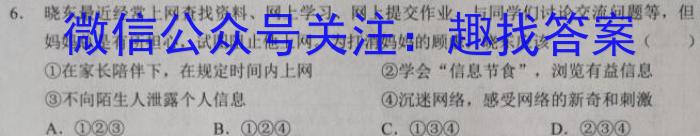 安徽省2022-2023学年九年级联盟考试（二）l地理