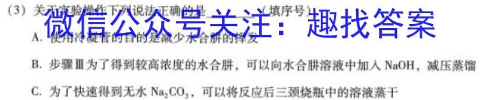 2023年“安徽省示范高中皖北地区”第25届高三联考（3月）化学