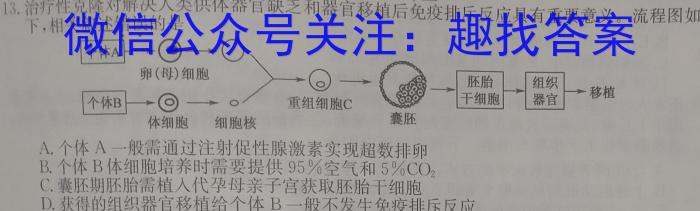 2023年普通高校招生考试冲刺压轴卷XGK(二)2生物