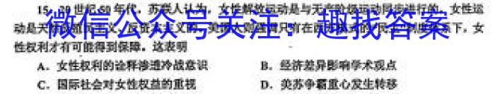 安徽省2024届八年级下学期教学评价一历史