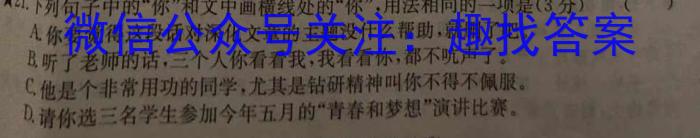 2023学年普通高等学校统一模拟招生考试新未来4月高三联考语文