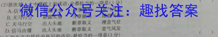 安徽省2025届同步达标自主练习·七年级第五次考试语文