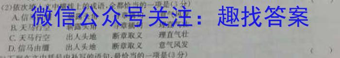 广西2023年4月高中毕业班第三次联合调研考试语文