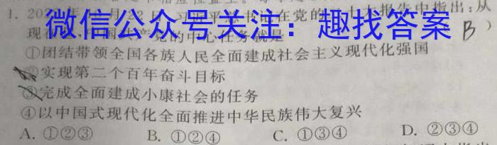 安徽省2025届七年级下学期教学评价二（期中）政治1