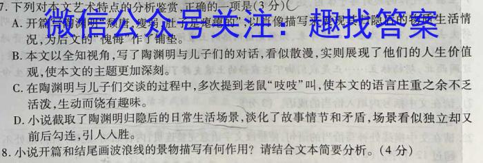 金考卷2023年普通高等学校招生全国统一考试 新高考卷 押题卷(一)语文