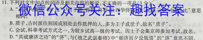 新版2023届 中考导航六区联考试卷(一)语文