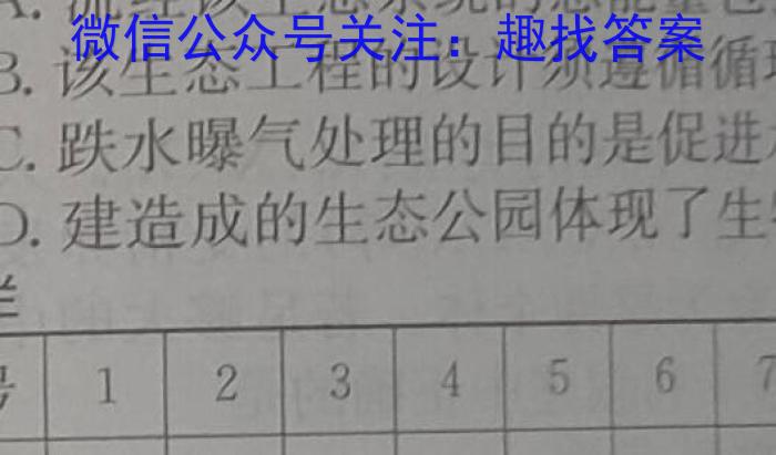2023年陕西省初中学业水平考试全真模拟（四）B卷生物试卷答案