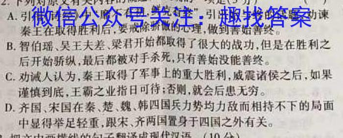 2022-023学年安徽省九年级下学期阶段性质量监测（六）语文