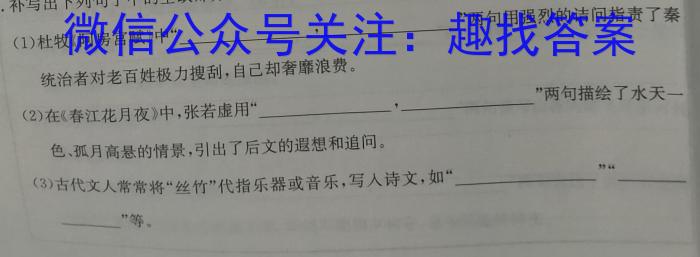 陕西学林教育 2022~2023学年度第二学期九年级期中调研试题(卷)语文