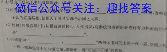 智慧上进2022-2023学年高三年级二轮复习阶段性检测语文