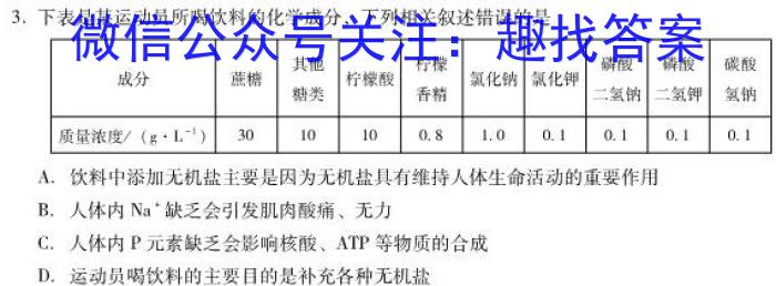 ［福建质检］2023年福建市高三年级4月质检生物