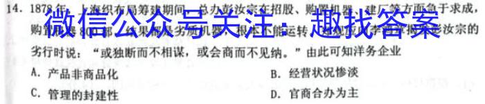 益阳市2023年高三年级4月统考历史