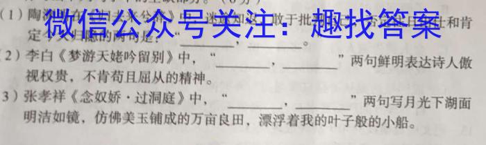 2023年普通高等学校招生全国统一考试进阶模拟试卷(仿真冲刺卷)(二)2语文