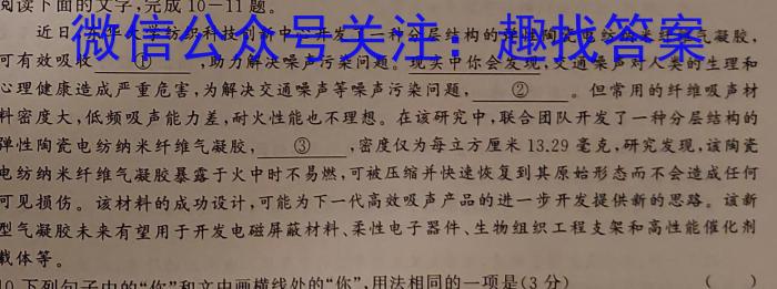 2023年河南大联考高三年级4月联考（478C-A·HEN）语文