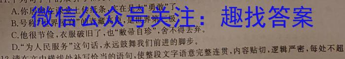 2023届新高考省份高三年级下学期3月联考(807C)语文