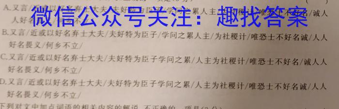 2023学年普通高等学校统一模拟招生考试新未来4月高三联考语文