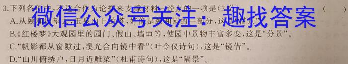 炎德英才大联考2023届湖南新高考教学教研联盟高三第一次联考语文