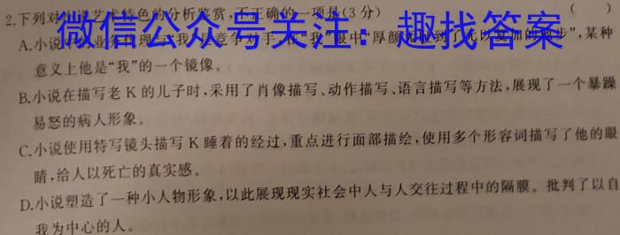 广西国品文化2023年高考桂柳信息冲刺金卷(三)3语文