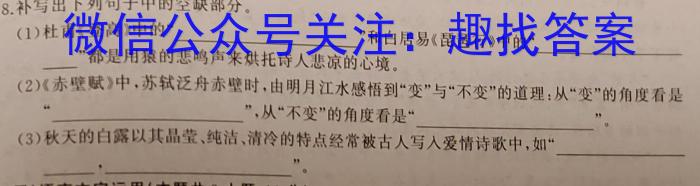 2022-2023学年河北省高二年级下学期3月联考(23-336B)语文