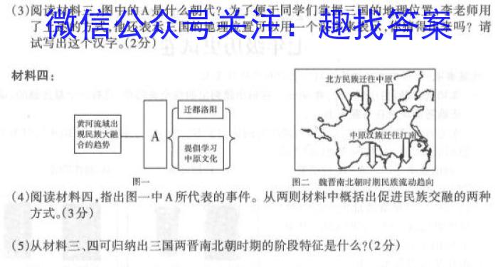 2023云南三校高考备考实用性联考卷(六)历史