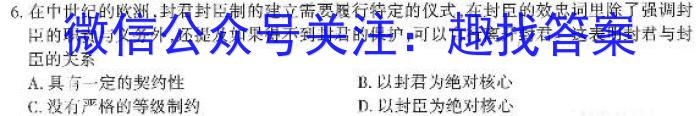 智慧上进2022-2023学年高三年级二轮复习阶段性检测历史