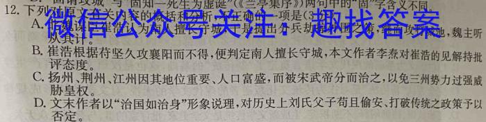 中考必刷卷·安徽省2023年安徽中考第一轮复*卷(九)9语文