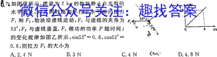 河南省2023年春期高中一年级期中质量评估物理`