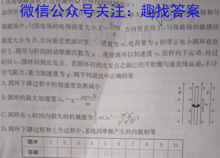 衡水金卷先享题压轴卷2023答案 新教材B三.物理