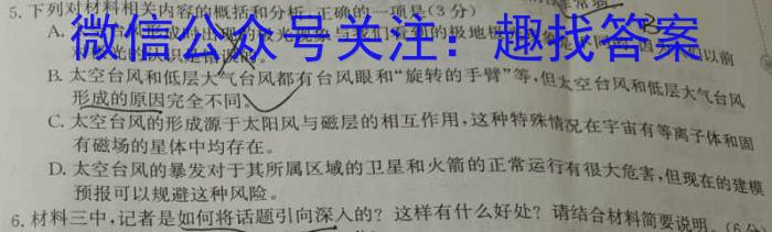 江淮名卷·2023年省城名校中考调研（一）语文