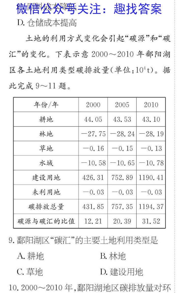 2023年普通高等学校招生全国统一考试信息模拟测试卷(新高考)(一)q地理