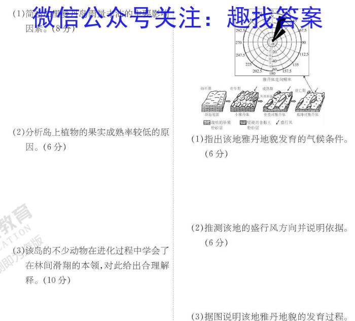 2023届新疆维吾尔自治区普通高考第一次适应性检测s地理