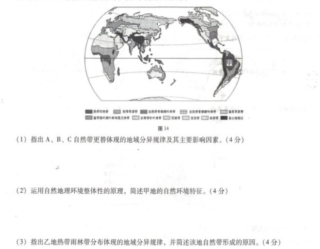 河西区2022-2023第二学期高三年级总复习质量调查(一).地理